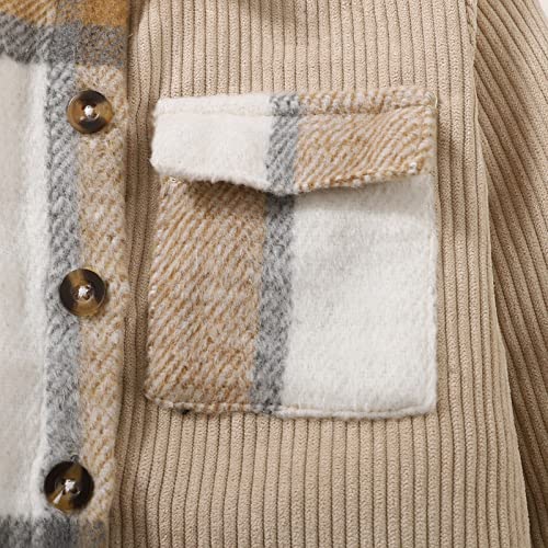 Toddler Boys Girls Long Sleeve Plaid T Shirt Coat Tops Clothes With Pocket Baby Girl Clothes 6 to 9 Months Fall/Winter3