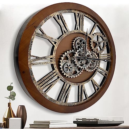 Facile da leggere e installare: 60 cm di diametro e 2 kg di peso: dimensioni generose ma sufficientemente leggero. I grandi numeri romani in design 3D scavato ti permettono di leggere l'ora facilmente. L'orologio da parete industriale è leggero, quindi è facile da trasportare e posizionare sulla parete. Anche con un foro sul retro, questo orologio da parete grande è facile da appendere, gancio incluso.