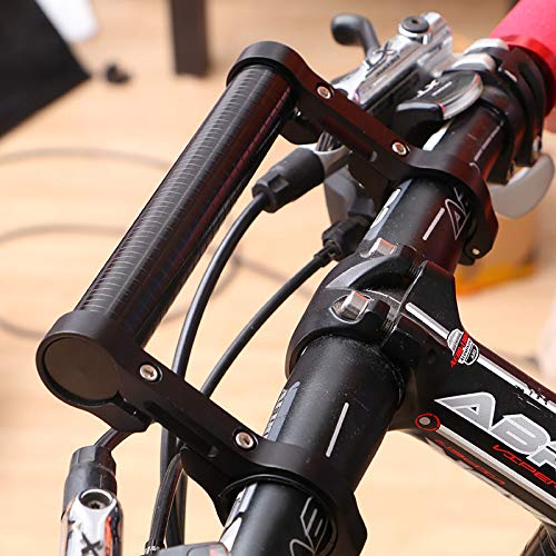Fewear 15cm Bike Handlebar Extender, Bicycle Handlebar Extension Aluminum Alloy Mount Holder Double Clamp Bike Bracket Bicycle Accessories for Flashlight Phone (Gold)