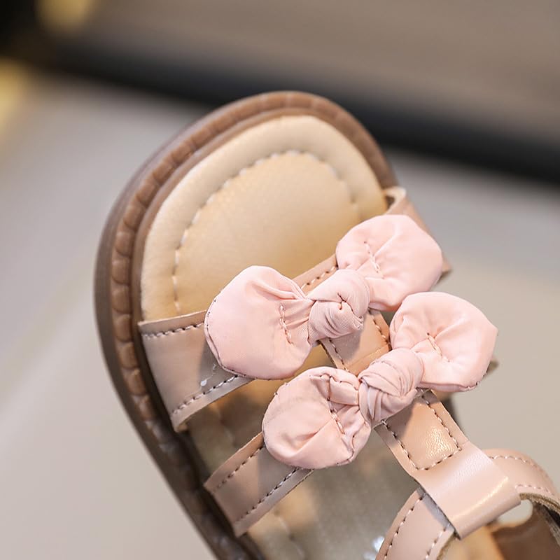 Toddler Girls Sandals Open Toe Dress Party Sandals with Bowknot Non-Slip Little Girls Summer Shoes2