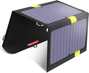 X-DRAGON Monocrystalline Portable Solar Panel 20W Dual USB Ports (5V2A,overall 3A) Foldable Solar Charger for Portable Laptop Cellphone, Notebook, Tablet, Camping (5V 20W)