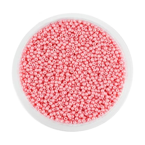 Cuentas de vidrio de 2 mm, cuentas de semillas de vidrio, pequeñas cuentas sueltas redondas para hacer joyas, pendientes, pulseras, rosa esmerilado, 2 mm x 1800 piezas