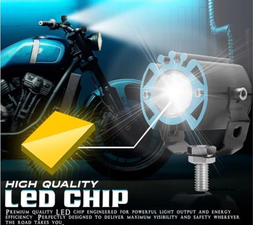 Image of 5 Color Mode LED Fog Light for Bike & Car Pack of 2pcs Foglight and 1pc on /off switch | White Yellow Red Combo Flasher Auxiliary Spotlight | Waterproof High Brightness Driving Light