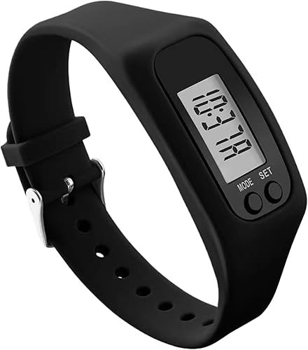 Miniatura 8 de Reloj podómetro, pulsera digital con contador de pasos, pantalla LCD ligera, pantalla grande y función de monitor de calorías, accesorio de