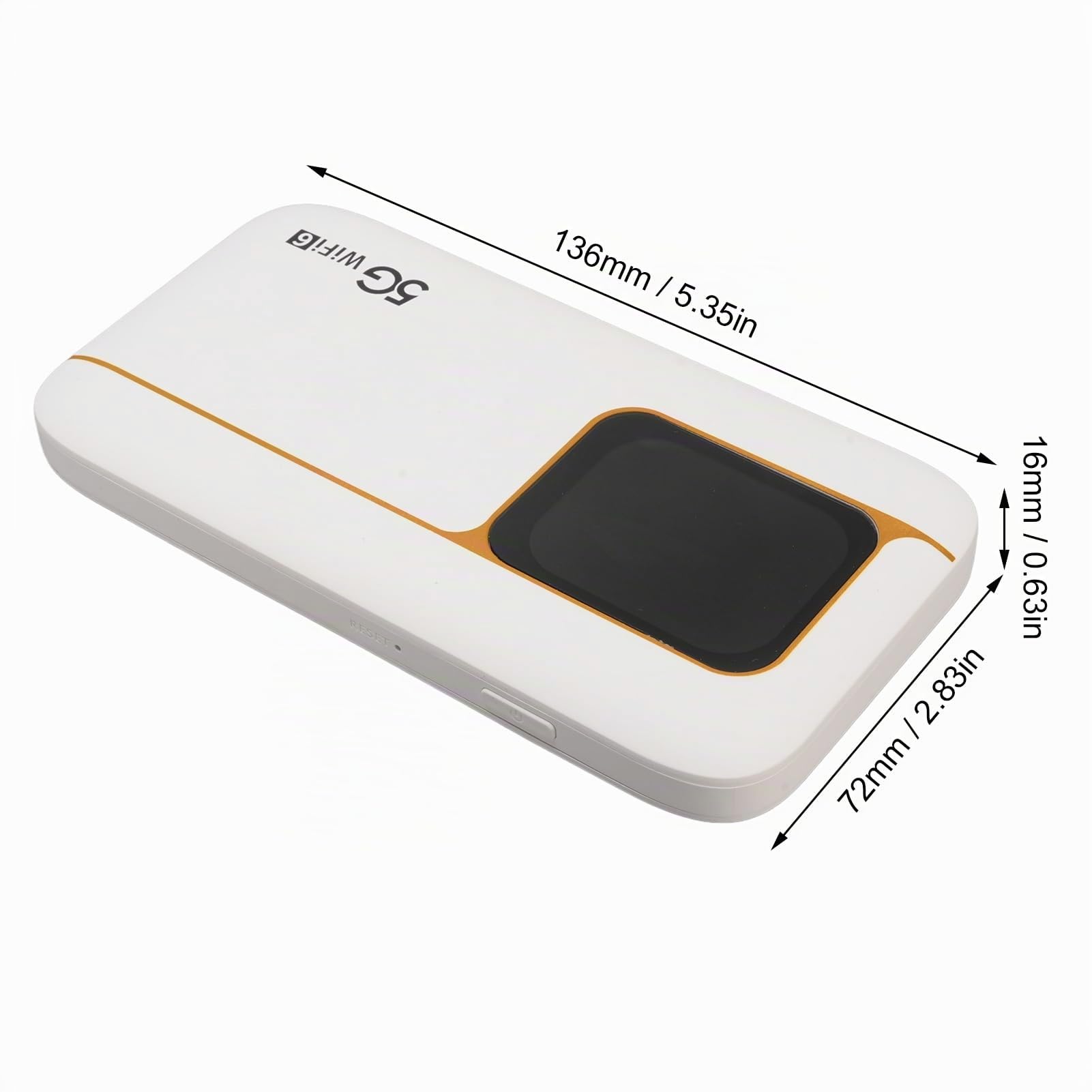 Denash 5G WiFi 6 Mobile Hotspot, 2,01 "Touchscreen 7100MAH IP67 Router Portatile con Slot SIM, velocità di 2,77 Gbps per 16 Dispositivi