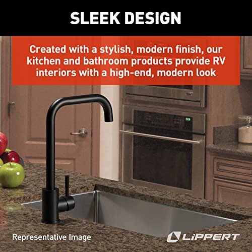 Lippert Flow Max Square Gooseneck Kitchen Faucet for RVs and Residential,Black - Image 4