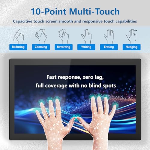 Image of 27 inch Android 14 Industrial Embedded Touchscreen Panel PC | Capacitive Multi-Touch Tablet with Front IP65 Monitor,WiFi & BT,HDMI /USB Ports for Kiosks,Factory(8GB RAM,64GB SSD)