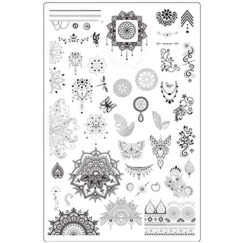 Lovenails Mandala Stamping Schablone 2 I feine Stempel Motive mit Ornamenten und ausgefallenen Mustern