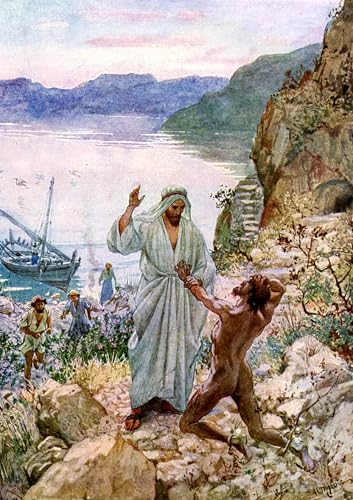 Jesus a Demon possed Man Bible Peinture William Brassey Hole Toile 60x90cm