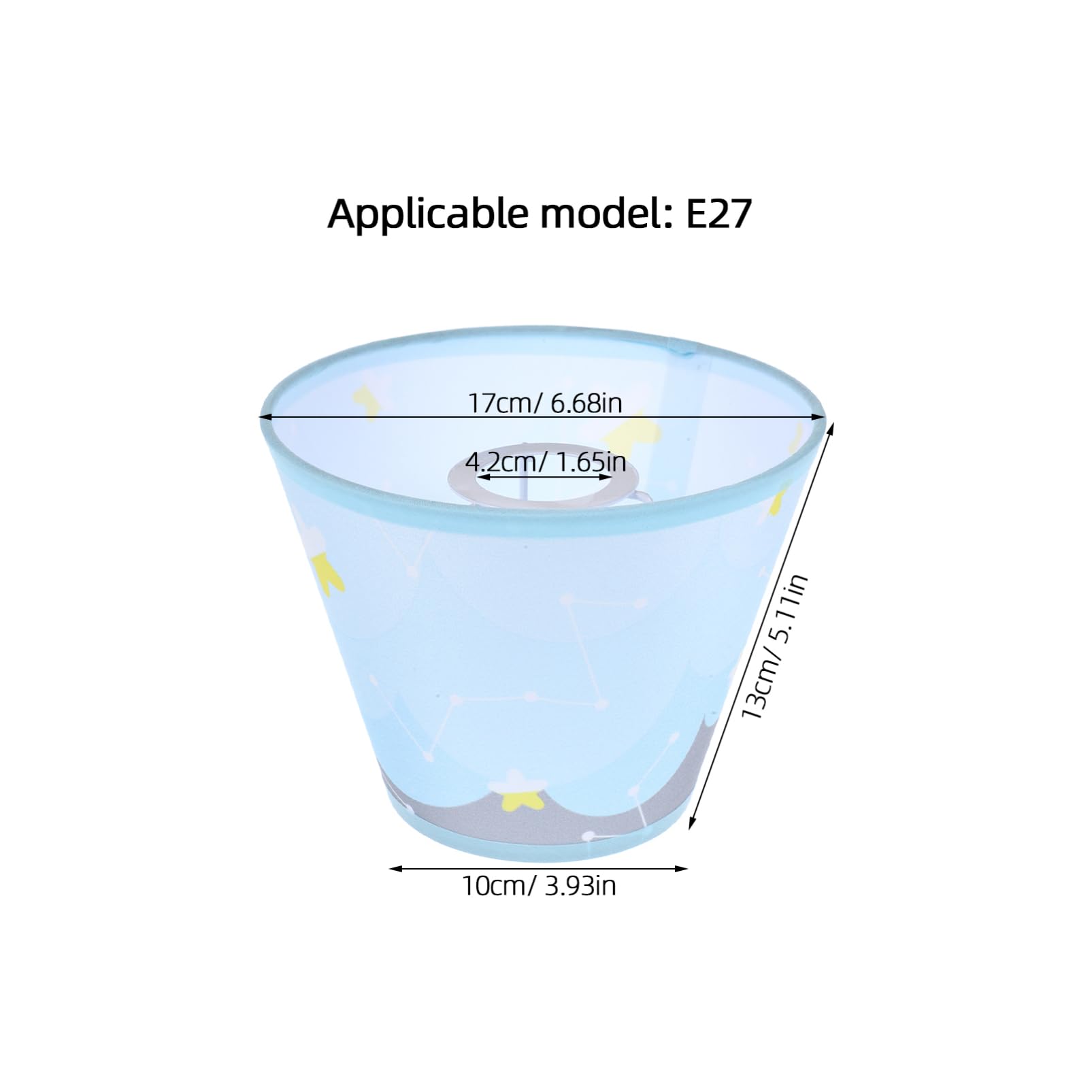 OSALADI Cloth Lamp Shade, Drum Lampshade Decorative Small Light Covers Star Table Lamp Covers Replacement Clip On Bulb for Nursery Room