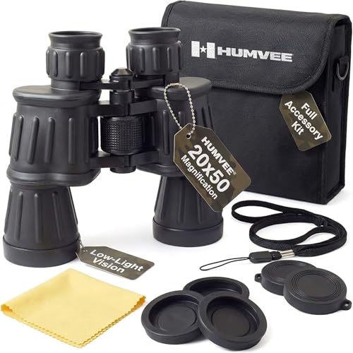 Image of CampCo Humvee 20x50 Rubber Binoculars Telescope Goggles for Adults, Hunting Travel Cruises Football Games Sports & Outdoors Military Police Personnel