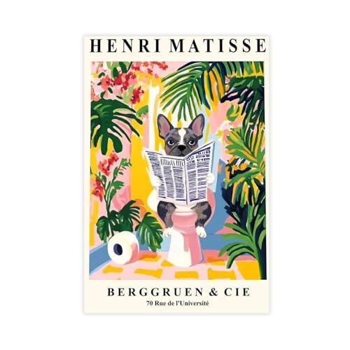 Toile Merle Frenchie Matisse 61x91cm pour decoration de salle de bain