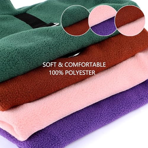 2 Stück Fleece Hundepullover Hundemantel Warm Winter Weste Pullover mit D-Ring, Haustierbekleidung Fleecejacke für Welpen/kleine Hunde/mittlere Hunde (Rosa-Violett, L)