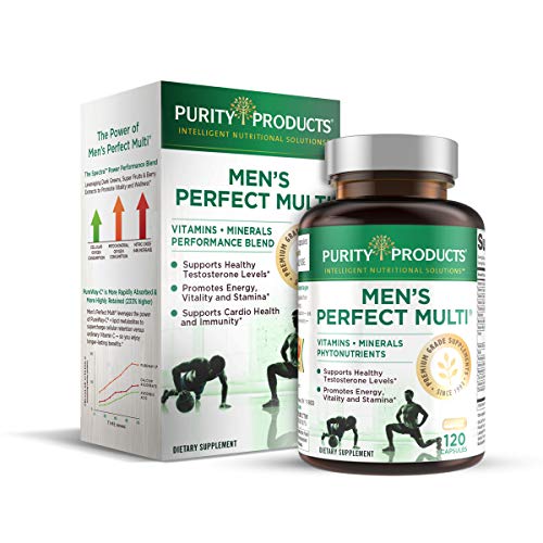 Men's Perfect Multi from Purity Products - Vitamins, Minerals and Phytonutrients - Supports Healthy Testosterone Levels and Promotes Energy, Vitality and Stamina - 120 Capsules
