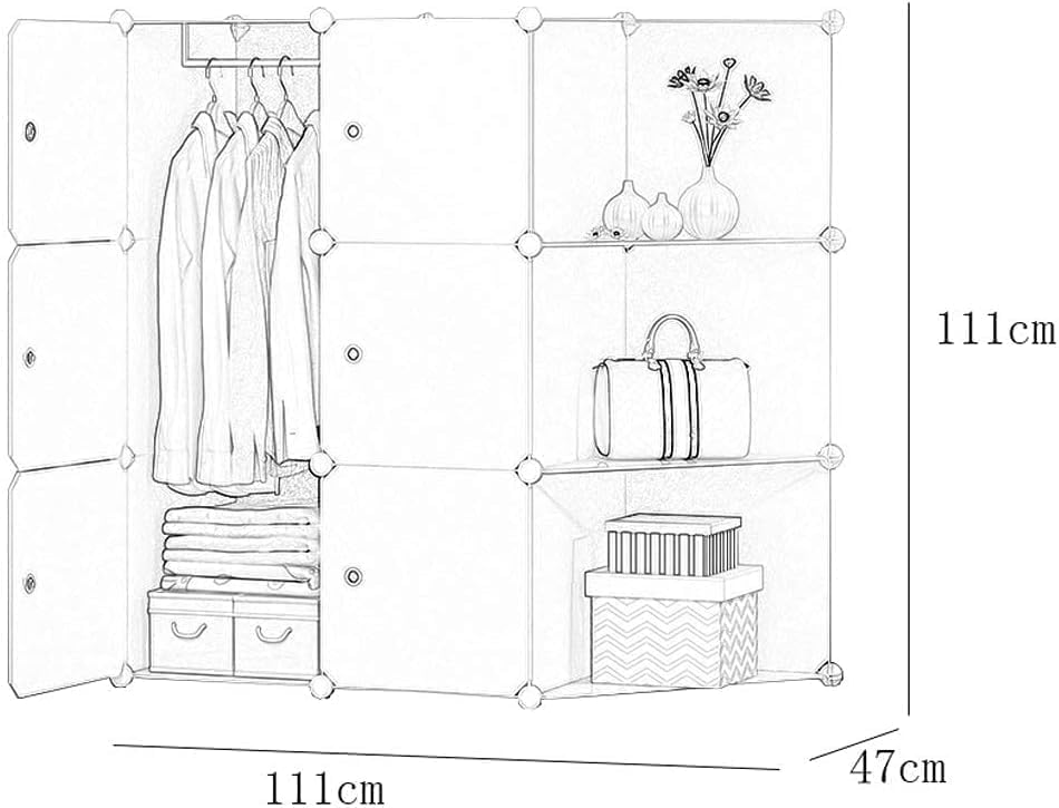 Image of Foldable Plastic Wardrobe for Clothes - Baby Cupboard for Clothes Storage, Wardrobe for Kids, Plastic Almirah, Collapsible Wardrobe for Kids Livingroom & Home (SkyBlue-HE2)