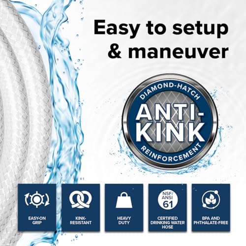 Image of Camco TastePURE 25-Ft - RV Drinking Water Hose - Contains No Lead, No BPA & No Phthalate - Features Reinforced Design & Crafted of PVC - 1 /2 inch Inside Diameter, Made in the USA (22735)