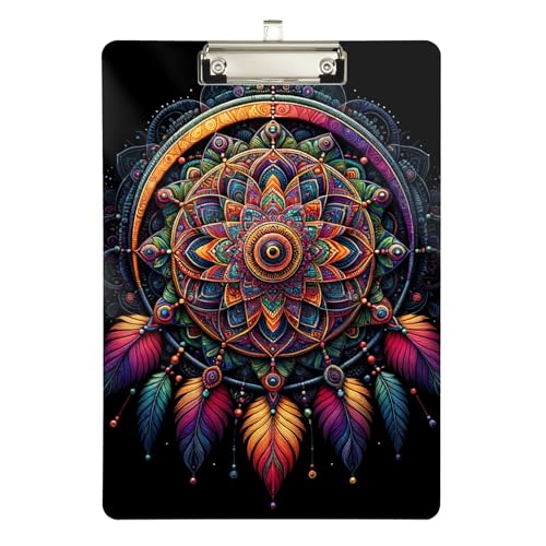 Boho Dream Catcher 曼荼羅コーチングクリップボード 両面プリントファイルクリップボード 12.5インチ x 9インチ