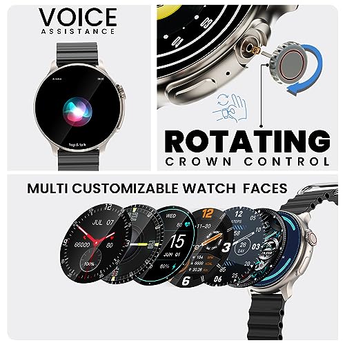 Image of CELLECOR A5 PRO DISC 1.52 inch HD Display- BT Calling Smartwatch, 500 NITS, AI Voice Assistant, with 120+ Sports Modes, SpO2, HR, IP68, Camera Control - Golden Black