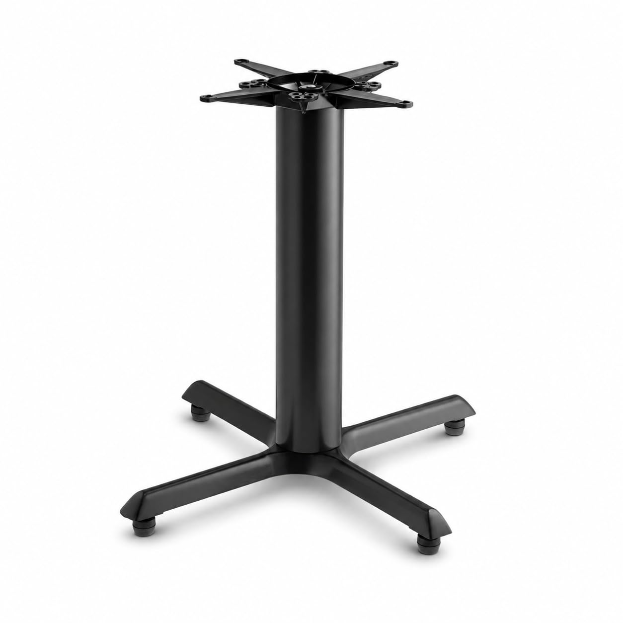 Black Cast Iron Table Base by Glownary – 30 X 30 Inches, Beech, Brown, Model 349c30s4seq