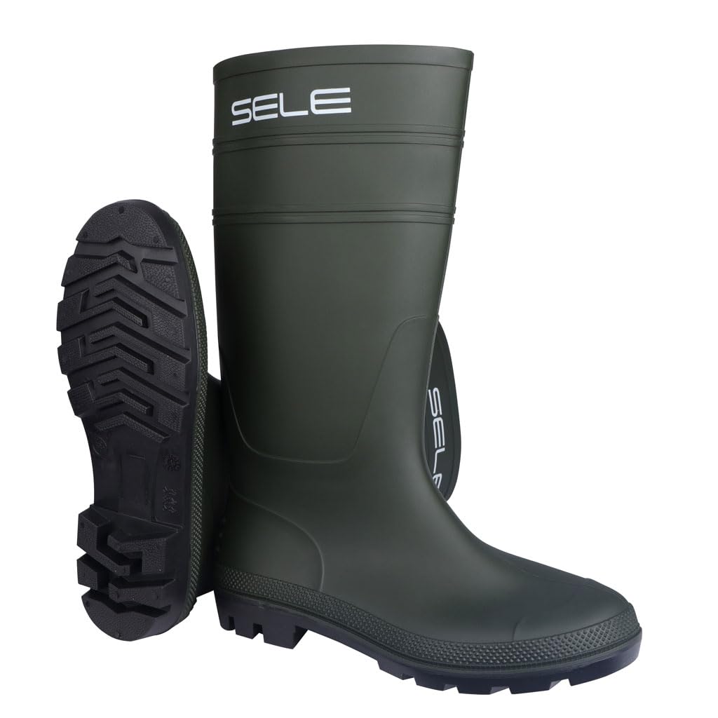 Sele Stivali da Pesca Corti Impermeabili - Stivali da pesca con Suola Antiscivolo, Leggeri e Resistenti - Stivali Ideali per pesca, agricoltura, edilizia e outdoor