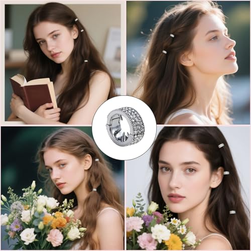 6 Piezas Pinzas Redondas de Metal para Flequillo, Accesorios de Moda para Mujeres miniatura 7