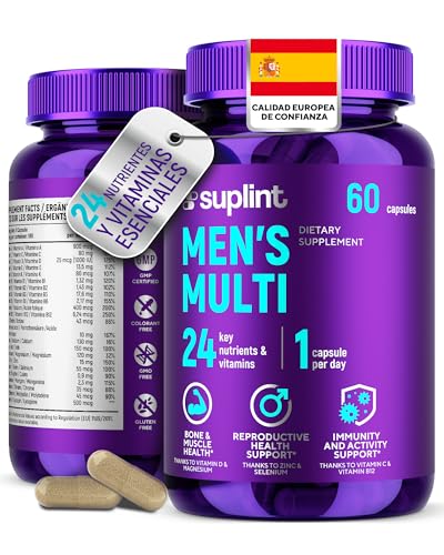 Multivitaminas Hombre Alta Potencia – Complejo Vitamínico Completo A-Z con Vitaminas y Minerales – 60 Cápsulas para 60 Días – Energía, Inmunidad y Salud – Multivitamínico Hombre