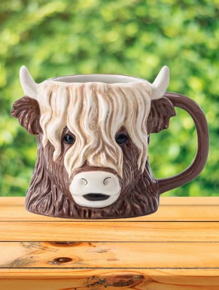 New Stunning 3D Highland Cow Shaped Mug Microwave and Dishwasher Safe Mug Decorated Tea Coffee Novelty Cow Cup Perfect for Cow Lovers Gift -D41