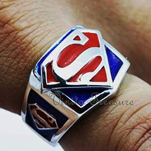 Superman Ring, Superhero Ring, Men Ring, Superman Jewelry, Superman Ring, Superman Heavy Mens Ring, Superman Men's Jewelry, Gift For Him