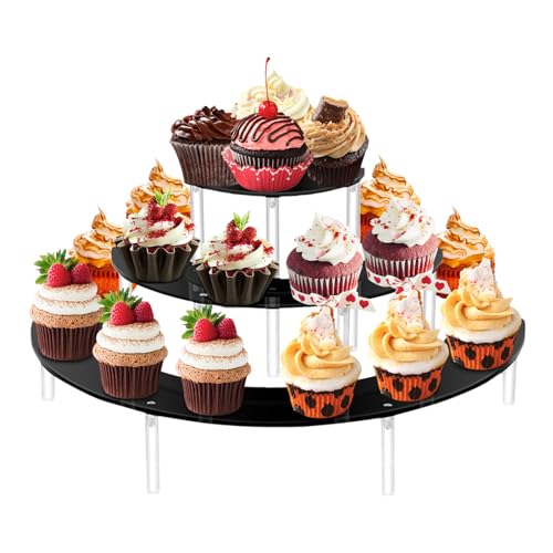 Alzate per cupcake a 3 livelli, in materiale plastico, a più livelli