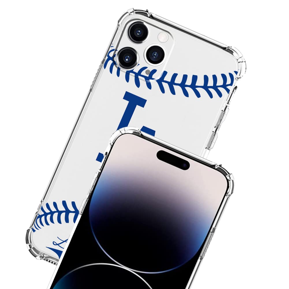Baseball Style Case Cover Compatible with iPhone 16 15 14 13 12 11 Pro Max Mini Xr Xs X 7 8 Plus SE 6s 6 Team Style TPU Clear Shockproof Cover for Los