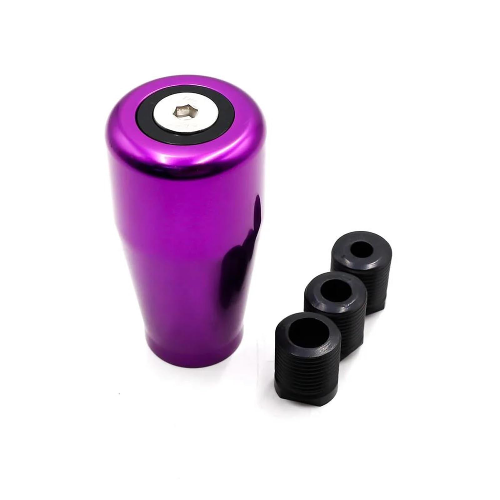 YDXHERTA Universal Automotive Gear Shift Knob with 3 M8 M10 M12 Adapter Manual Gear Shift Knob Aluminum Shift Lever Knob Spare Parts(Purple)