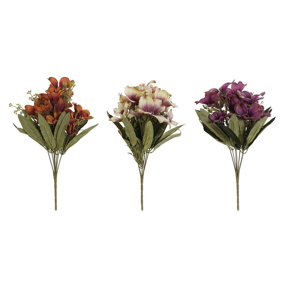 DKD Home Decor Polyester Polyethylene Bouquet (3 Pieces) (14 x 14 x 36 cm) (Reference: S3020163)