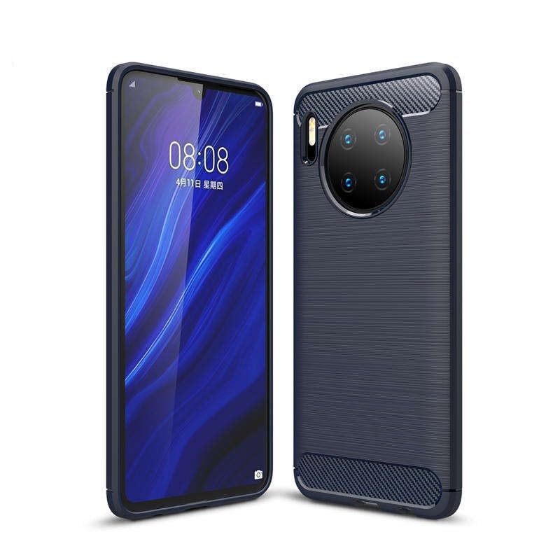 Image of Hybrid Carbon Fiber Back Case for Huawei Mate 30 Pro (Blue)