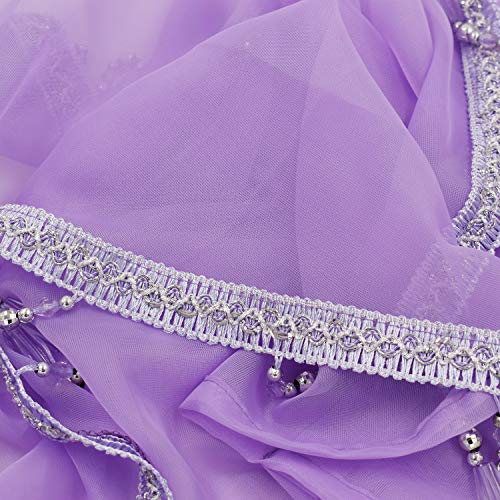 Molaxhome Lace Valance Swag Curtain 51 Inch Scalloped Sheer Curtain Panels with Crystal Beads - Image 3