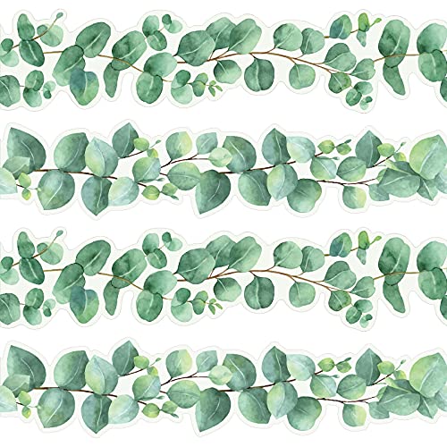 Eucalyptus Die-Cut Border Trim Bulletin Board Classroom Bulletin Wall Decor Greenery Trim Border Tropical Leaves Greenery Wall Decoration Green (39ft)