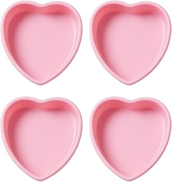 Heart Shaped Cake Pans, Silicone Molds Heart Baking Pans, Heart Cake Mold Non-Stick Cake Pan Set, Chocolate Jelly Pudding Soap Mould Candy Dessert Baking Tools for Home Kitchen Pink-4PCS
