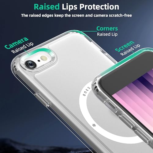 Image of ONES for iPhone SE3 SE2 / 8 /7 Case, Translucent Matte Magnetic Phone Case, Compatible with MagSafe, Military-Grade Shockproof, Anti-Yellowing Hard Slim Matte Case for iPhone SE3 SE2 / 8 /7