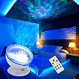 [Control remoto y sincronización] Luces nocturnas del proyector de olas oceánicas, ajuste el apagado automático de 1/2/4 horas para resolver el problema de apagar las luces cuando se despierta en medio de la noche. El control remoto también controla todas las funciones, incluido el ajuste del brillo de la luz, el temporizador y la configuración de rotación.