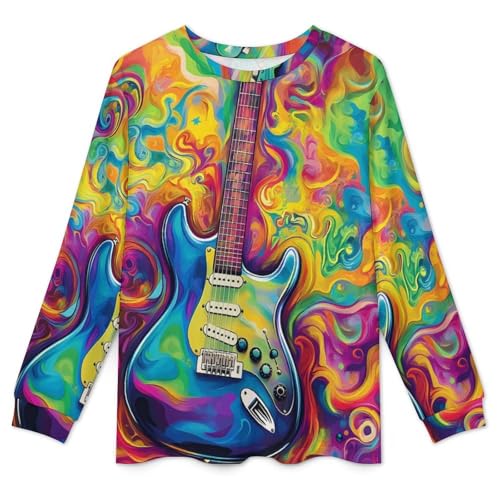 Tie-Dye Guitar Pajama Set Long Sleeve Lounge Sets Sleepwear 2 Pjs Nightwear for Men Women4
