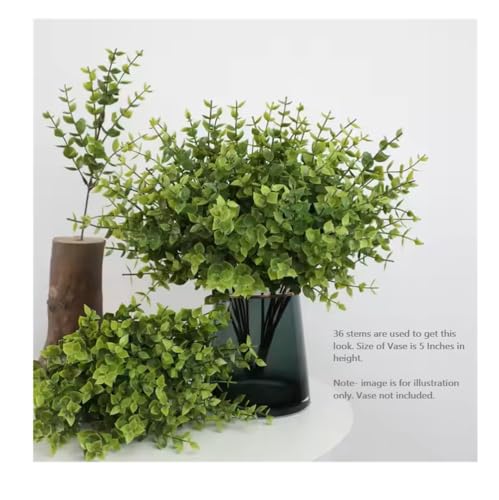 Image of SPHINX Artificial Pine,Cedar,Cypress,Conifer,Eucalyptus Stems /Needles- Faux Greenery Home Decor,Festivals,Trousseau,Gift Packing,Baskets,DIY Crafts & Celebrations- (5, Eucalyptus Sap Green, 30 cm)