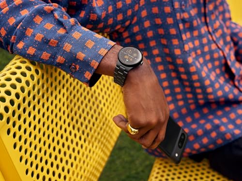 Image of Google Pixel Watch 2 with the Best of Fitbit and Google - Heart Rate Tracking, Stress Management, Safety Features - Android Smartwatch, Matte Black Aluminum Case, Obsidian Active Band - LTE (Renewed)