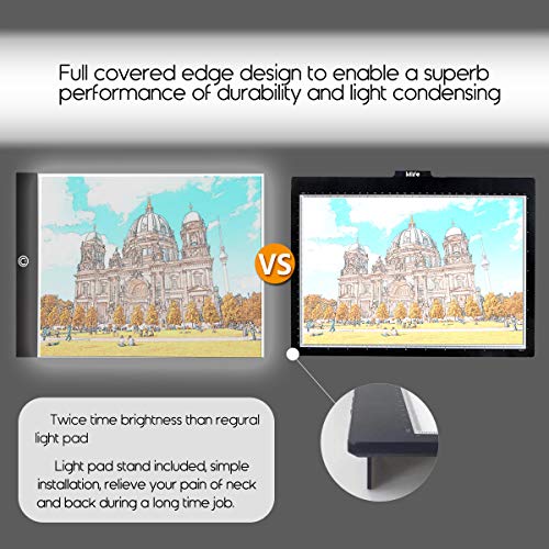 Mlife A4 LED Tracing Light Box - Professional Super Bright LED 10 Level Dimmable Brightness Tracer Pad with Physical Buttons for Drawing Sketching Animation X-ray Viewing Tattoo Diamond Painting