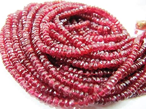 Spinelle rouge véritable perles rondelles 3-4mm pour enfilage et création