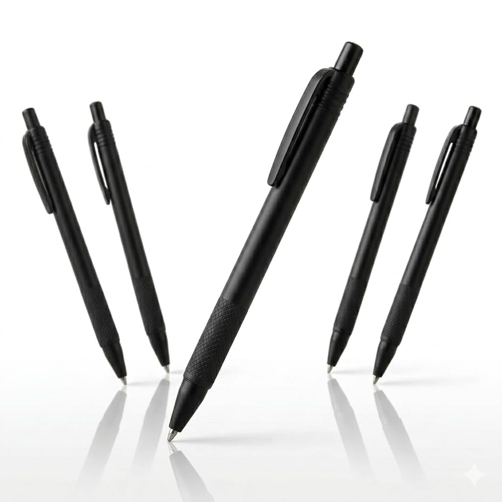 8 Pcs Black Ink Pens | Smooth Writing Ballpoint Pens | Durable Grip for Office & School Use | Fast Dry Black Ink Pen Set | Premium Stationery for Students, Office & Everyday Writing Needs