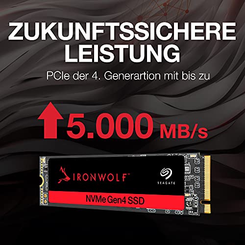 Image of Seagate IronWolf 525 SSD 2TB NAS Internal Solid State Drive - SATA M.2, PCIe Gen 4 speeds up to 5000MB /s, 1.8M Hours MTBF, 0.7 DWPD, with Rescue Services (ZP2000NM30002)