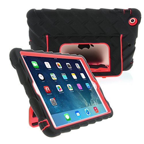 Apple iPad mini iPad mini Retina iPad mini 3 Hideaway with Stand Red Gumdrop Cases Silicone Rugged Shock Absorbing Protective Dual Layer Cover Case