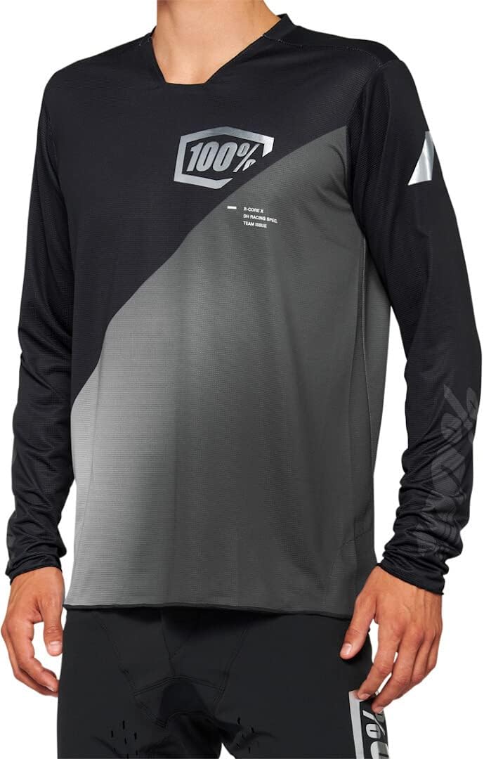100% Rcore Mountain Biking Jersey - Down Hill/Enduro Riding Apparel Black/Grey
