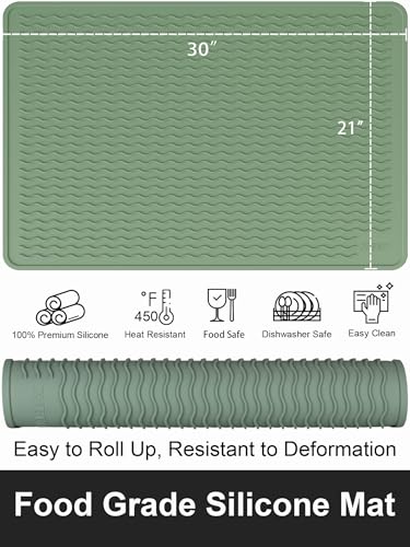 Stove Top Covers for Electric Stove, Food Grade Heavy Duty Silicone Glass Stove Top Cover Protector, Induction Cooktop Protector, Heat Resistant Range Ceramic Stove Top Covers Mat, Oven Cover