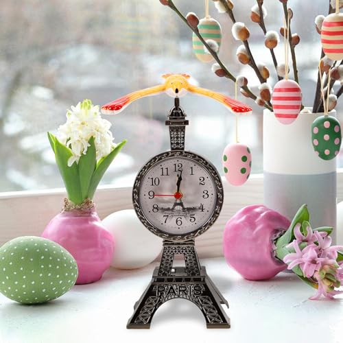 Reloj despertador retro decorativo Torre Eiffel vintage, regalo ideal de mesa 6