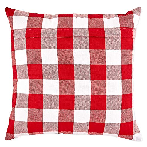 Dii 100% Cotton Buffalo Check Pillow Cover Set, Red, 20X20, 2 Piece #TOP1